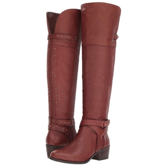 Vince Camuto Bestant Brown Leather Over The Knee Boots Size: 8 B - Picture 1 of 15
